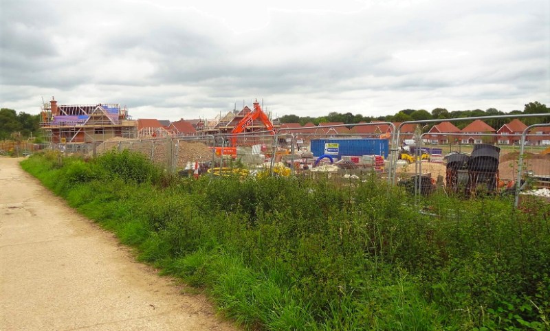 exterior survey project with building works in background