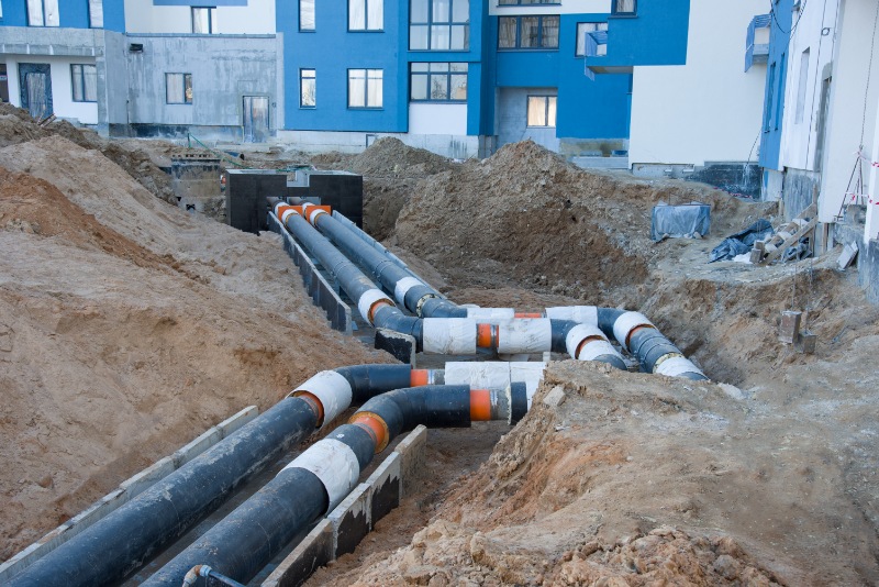 heating pipe dug up from beneath ground